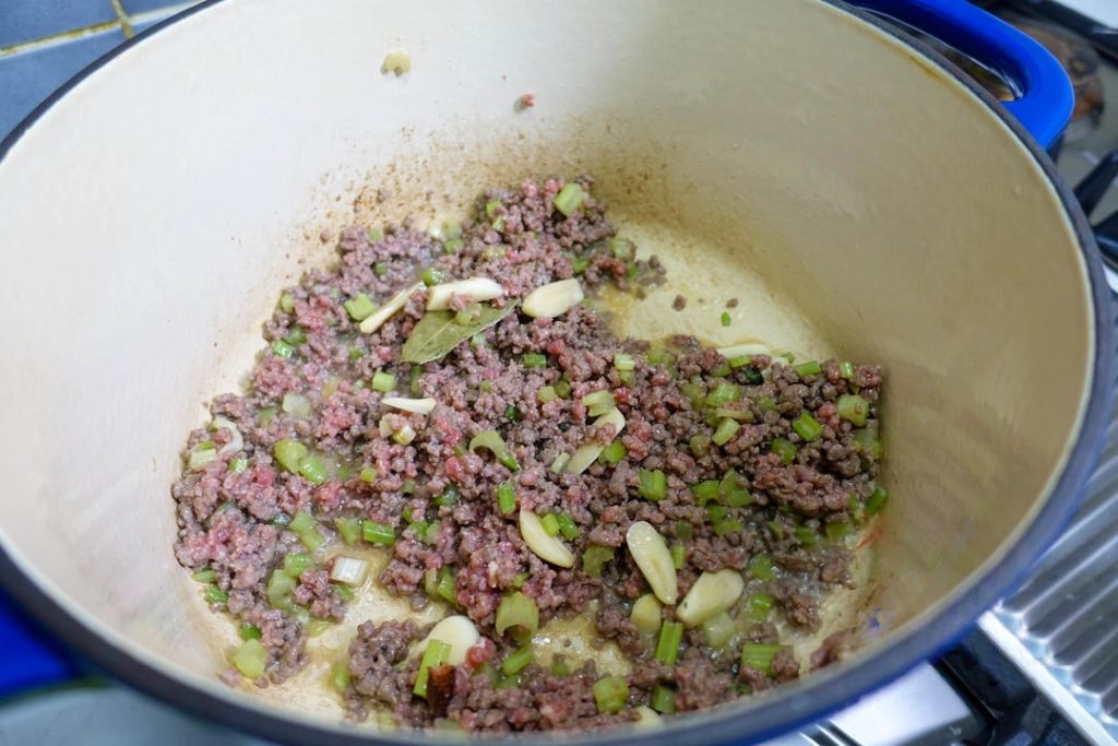 Brown the Beef and Celery