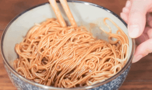 Cook the Noodles Bring a large pot of water to a boil. Add the noodles.