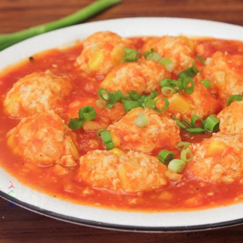 Tomato Corn Chicken Meatballs