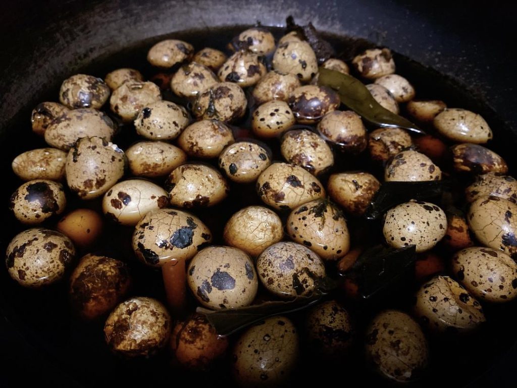 After 1 hour, turn off the heat. Do not remove the eggs! Let them sit in the braising liquid as it cools down to room temperature. For the absolute best flavor, transfer the eggs and the liquid to an airtight container and let them steep in the refrigerator overnight.