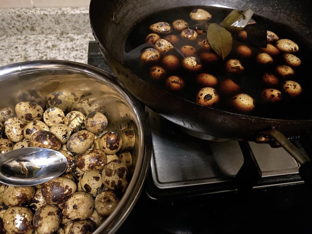 After 1 hour, turn off the heat. Do not remove the eggs! Let them sit in the braising liquid as it cools down to room temperature. For the absolute best flavor, transfer the eggs and the liquid to an airtight container and let them steep in the refrigerator overnight.