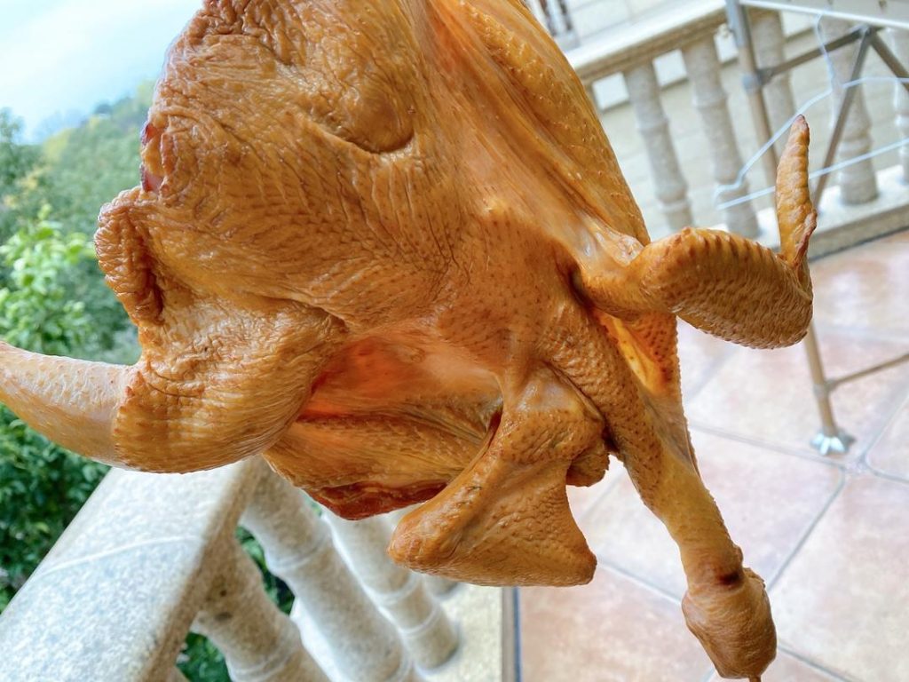 Air Dry the Chicken: The next day, remove the chicken from the brine. Place it on a wire rack and let it air dry completely.