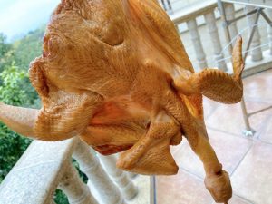 Air Dry the Chicken: The next day, remove the chicken from the brine. Place it on a wire rack and let it air dry completely.