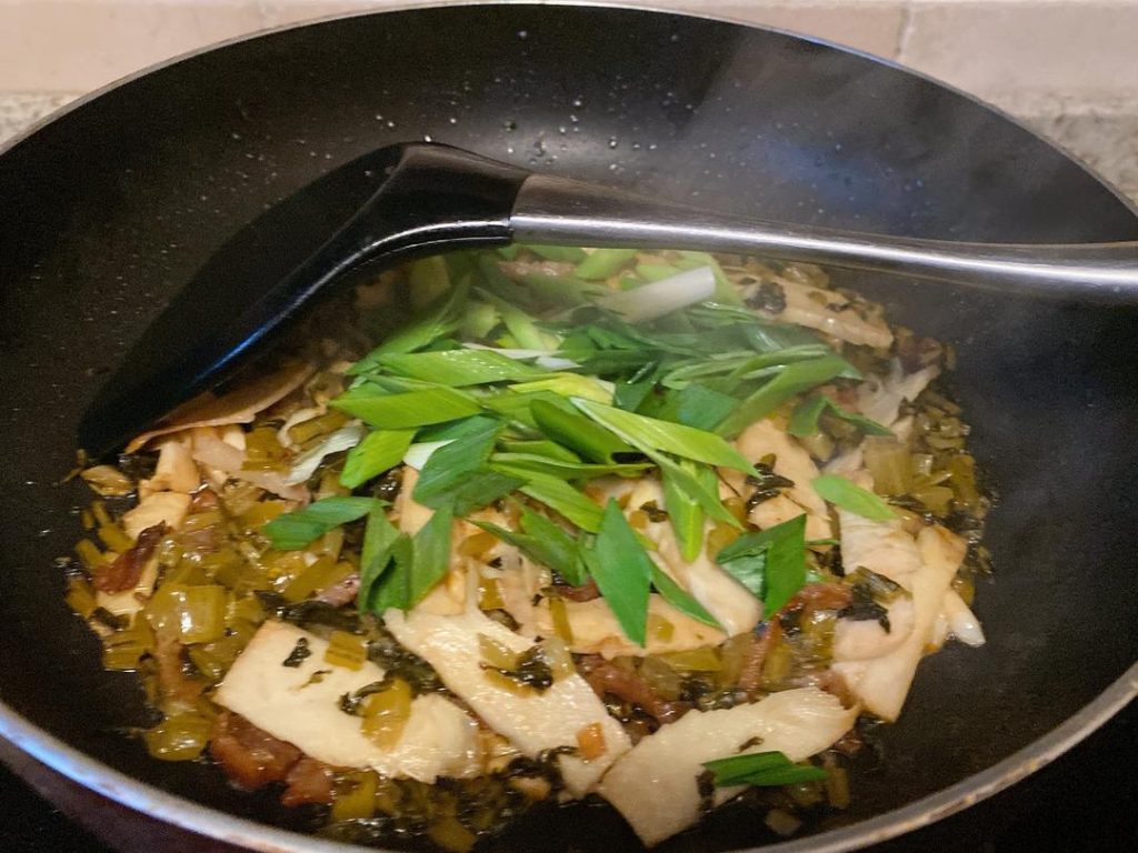 Finish with Green Garlic (30 seconds)
