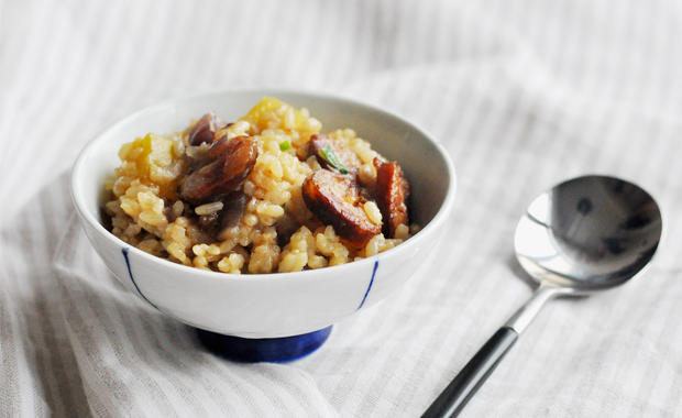 Chinese Sausage and Potato Rice Cooker Meal