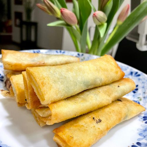 Shepherd's purse spring rolls