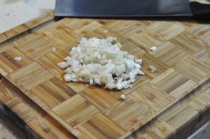 Mise en Place Gather all your ingredients. Finely chop the white parts of the scallions. Having everything ready is crucial because the cooking process is very fast.