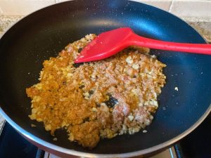 Cook the Pork: Increase the heat to medium-high. Add the marinated pork. Use your spatula to quickly break it apart. Stir-fry for about 1 to 2 minutes until the pork is fully browned and no pink remains. The internal temperature of the pork should reach 160°F (71°C).