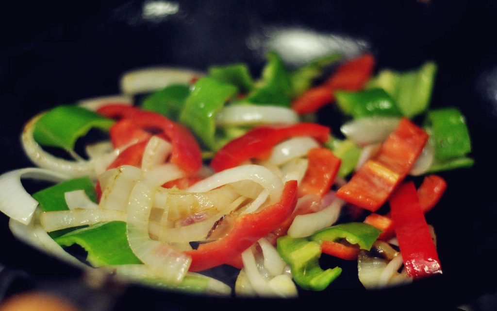 Add Peppers and Cabbage