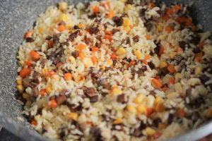 Sear the Liver & Veggies: Wipe the wok clean. Increase heat to medium-high. Add the remaining 1 tablespoon of oil. Add the marinated liver cubes. Stir-fry briskly for about 1-2 minutes until the surface is browned and firm.