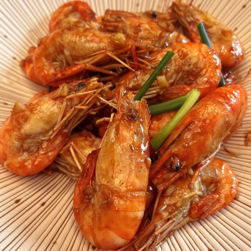 Pan-Fried Mustard Prawns