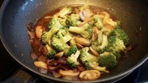 Step 6: Make the Sauce Add the remaining 1 tablespoon of hoisin sauce, 1/2 tablespoon of Light Soy Sauce, and 1 tablespoon of sugar to the pan. Add a splash of water. Bring to a boil over high heat and let it reduce slightly until it forms a sticky glaze.