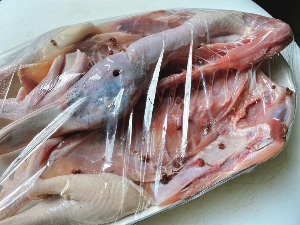 Marinate: Rub the toasted peppercorn-salt mixture evenly over the entire surface of the duck, ensuring you get inside the cavity as well. Cover tightly with plastic wrap and refrigerate for at least 2 hours (overnight is highly recommended).