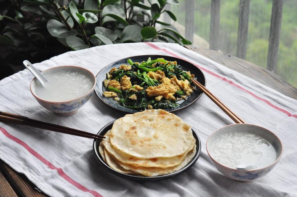 Stir-fry Spinach Add a little more oil to the pan. Add the spinach. Stir-fry quickly until just wilted.