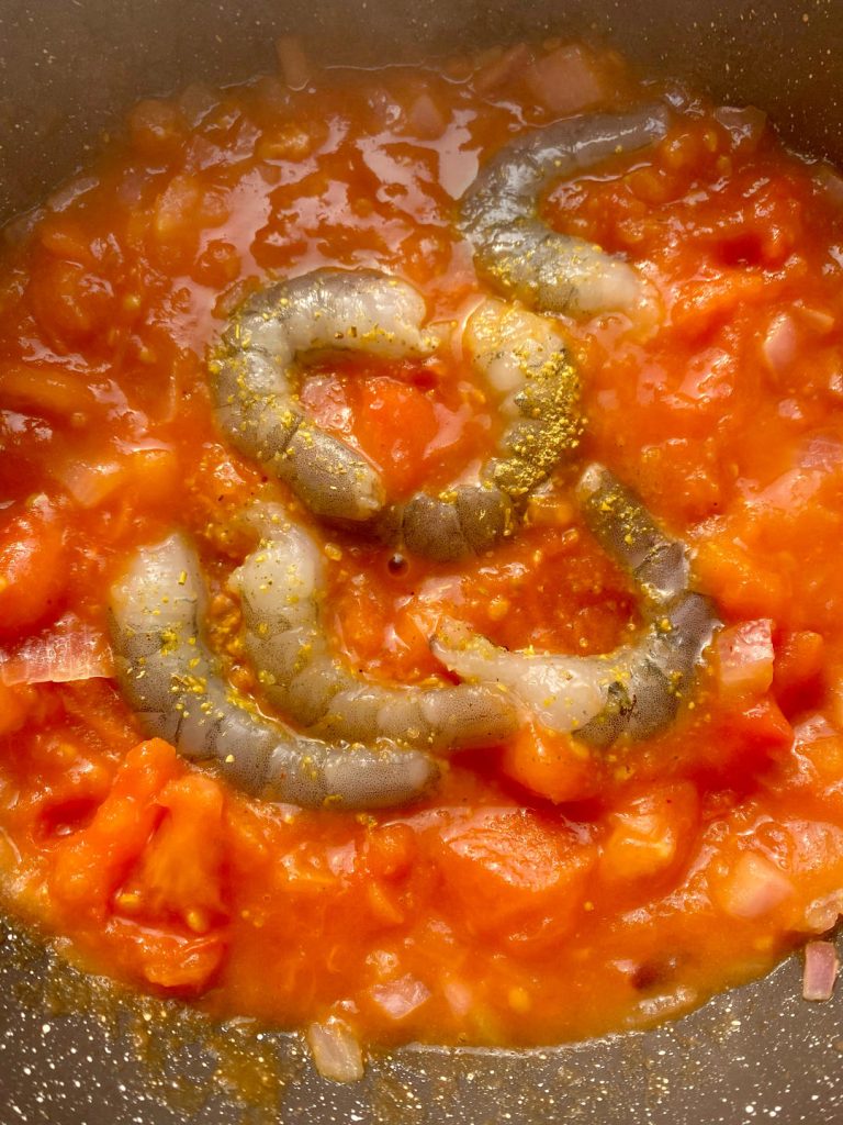 Add the Shrimp (1-2 minutes)