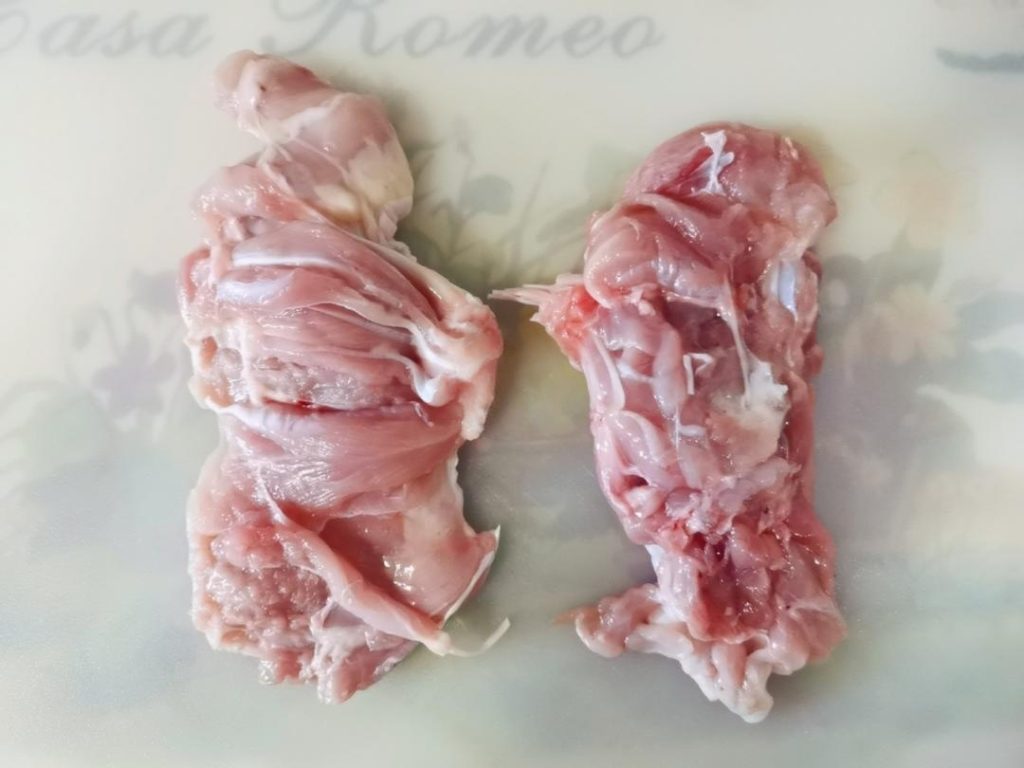 Prep the Chicken: Debone the thighs and cut them into bite-sized 1-inch pieces.