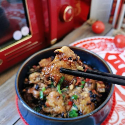 Microwave Black Bean Chicken Wings