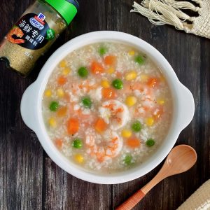 Mediterranean shrimp congee