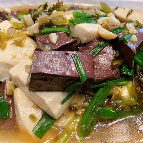Pig Blood Curd with Tofu