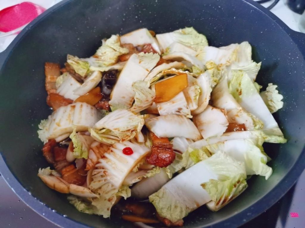Cook the Cabbage Stems (3 minutes)