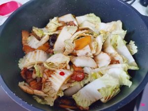 Cook the Cabbage Stems (3 minutes)