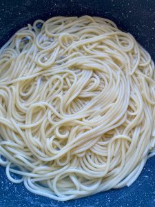 Boil the Pasta: Cook your pasta in salted water until al dente. Drain and set aside.