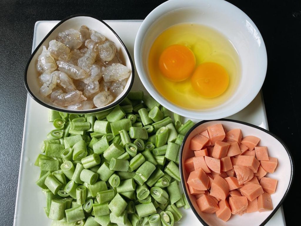 Dice the Meat and Prep the Shrimp