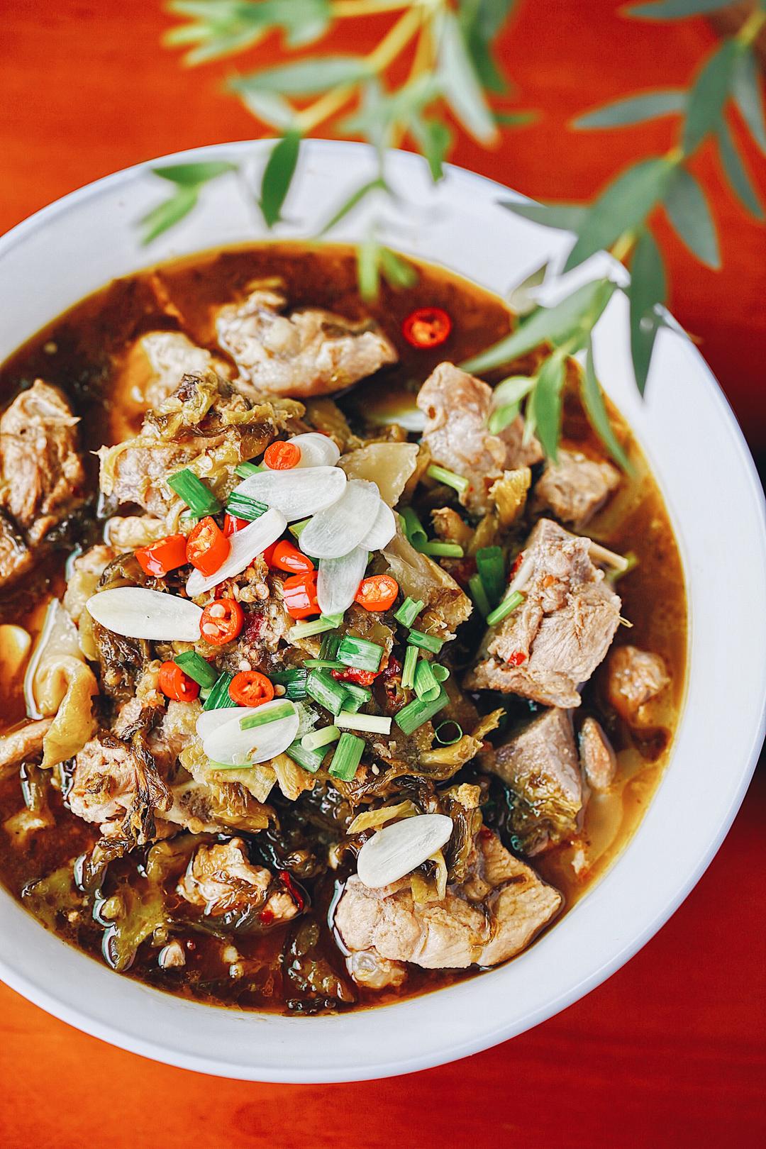 Sichuan Pickled Greens with Pork Ribs