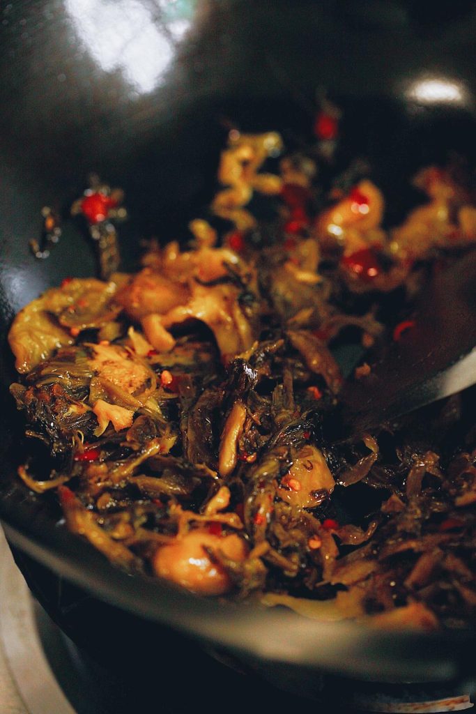 Sauté the Pickled Greens