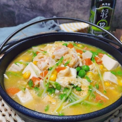 Silken Tofu and Shrimp Soup