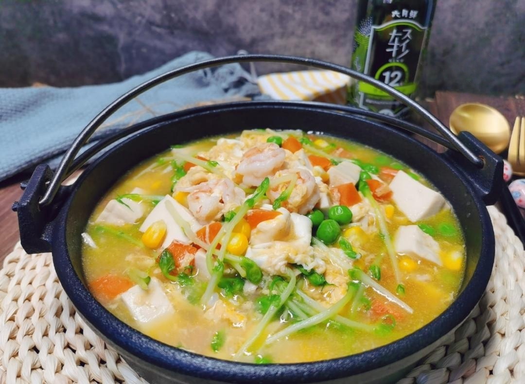 Silken Tofu and Shrimp Soup