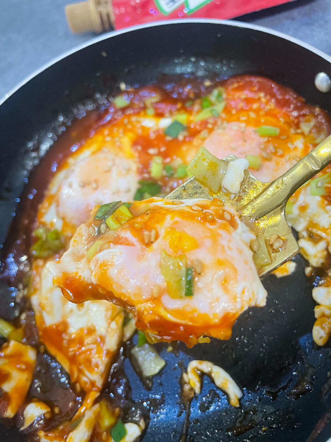 Tomato Ketchup Fried Eggs
