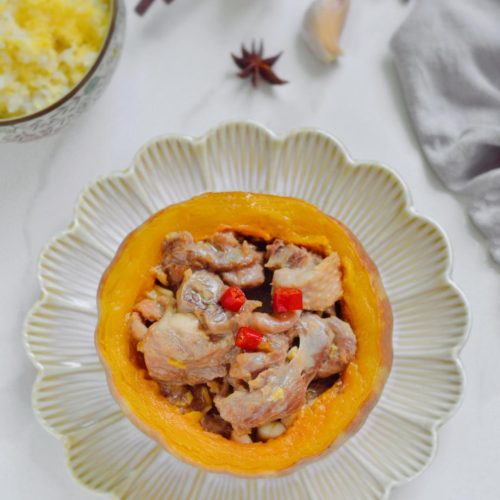 Authentic Steamed Duck in Pumpkin Bowl