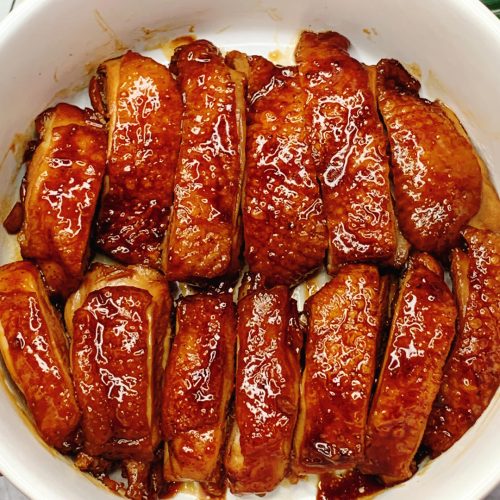 Juicy pan-seared Teriyaki Chicken Legs with glossy sauce
