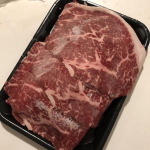 Use a box of thinly sliced hot-pot beef, separated into single slices.