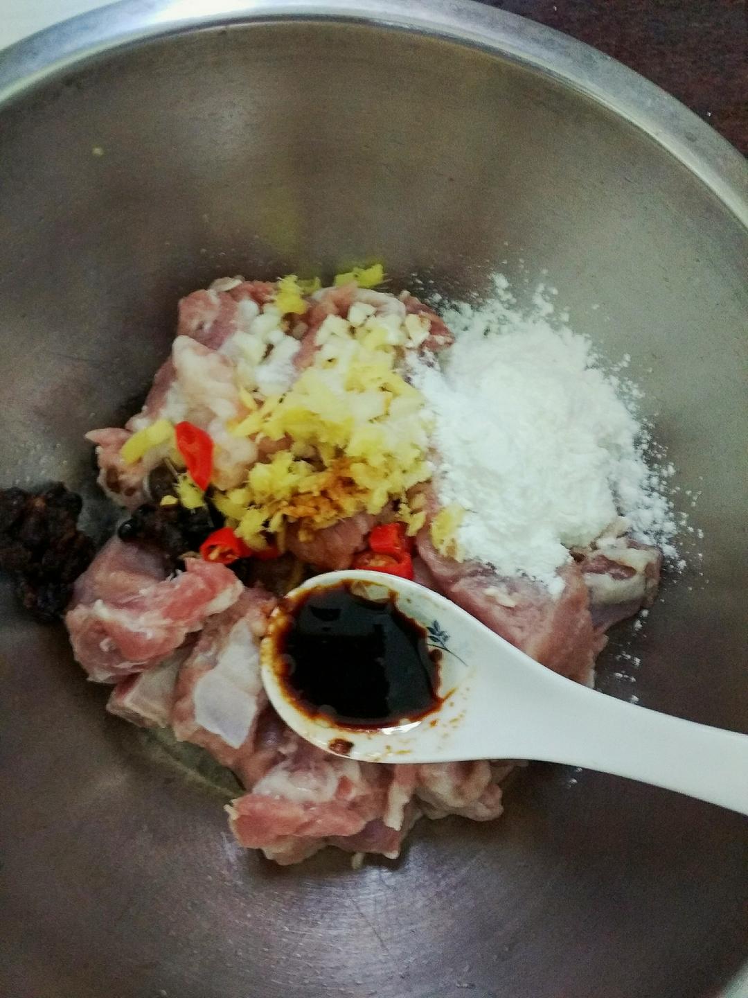 After 30 minutes, scoop out and squeeze dry b