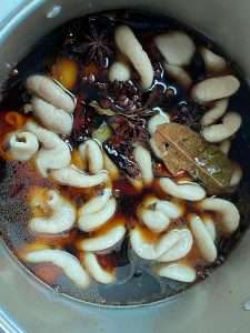 Cover the intestines with water and simmer on low for one hour