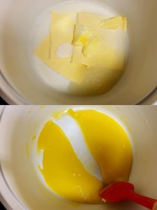 Heat the cheese slices, milk, butter, white sugar and salt over low heat until melted into a smooth sauce that flows back halfway when drawn across.