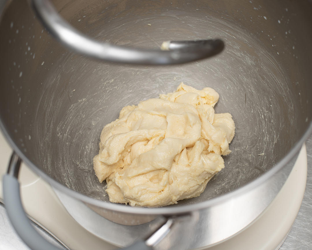 Knead to 80% development - the dough pulls a
