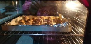 Bake at 175 degrees for twenty minutes until golden