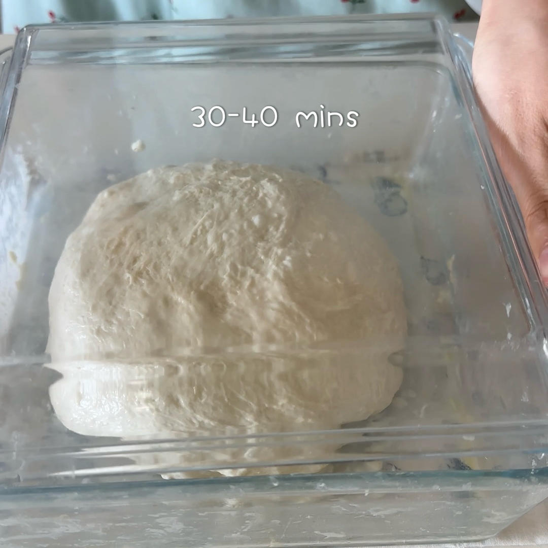 Tuck the dough into a rough ball and ferment in a warm spot for about 40 minutes until puffed.