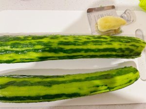 Slice the cucumbers thin or into ribbons