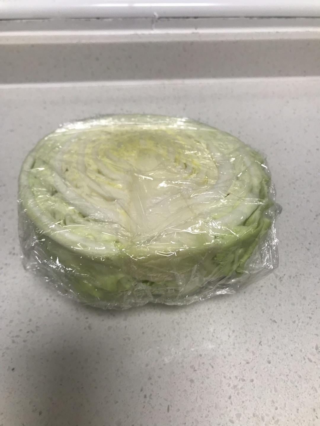 Half a head of cabbage, torn into small pieces