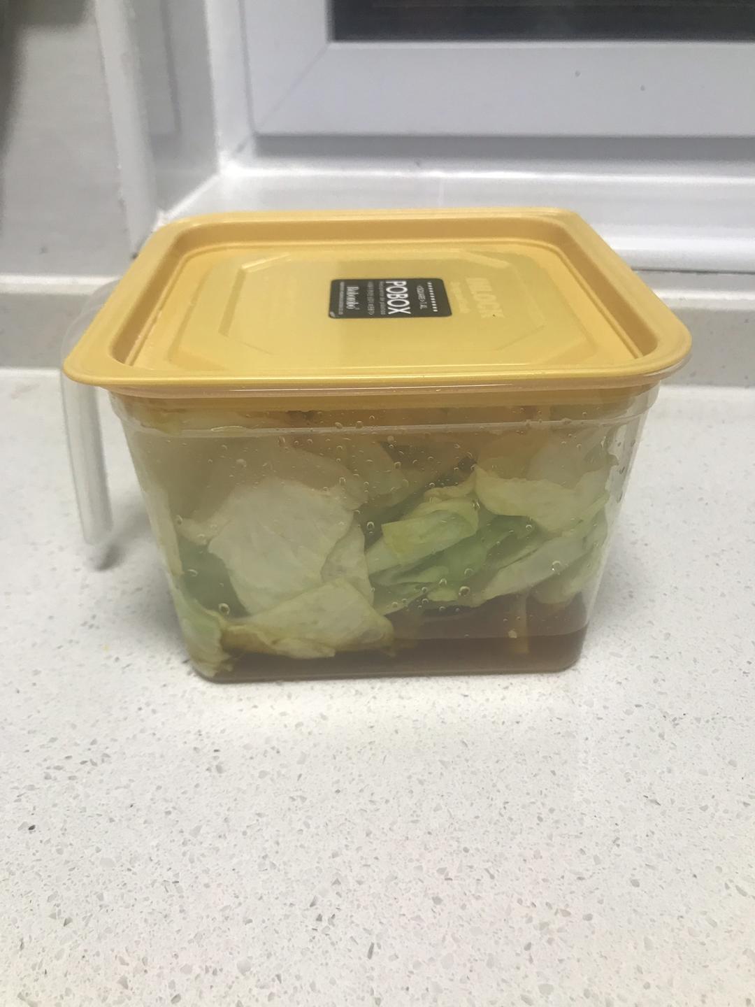 Jar the cabbage, shake, and refrigerate for one day