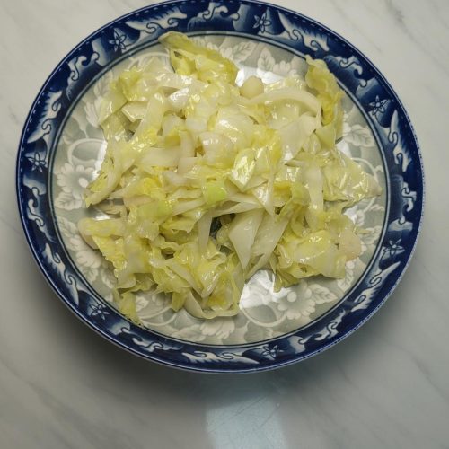 Fish-sauce cabbage braised until glossy and savory