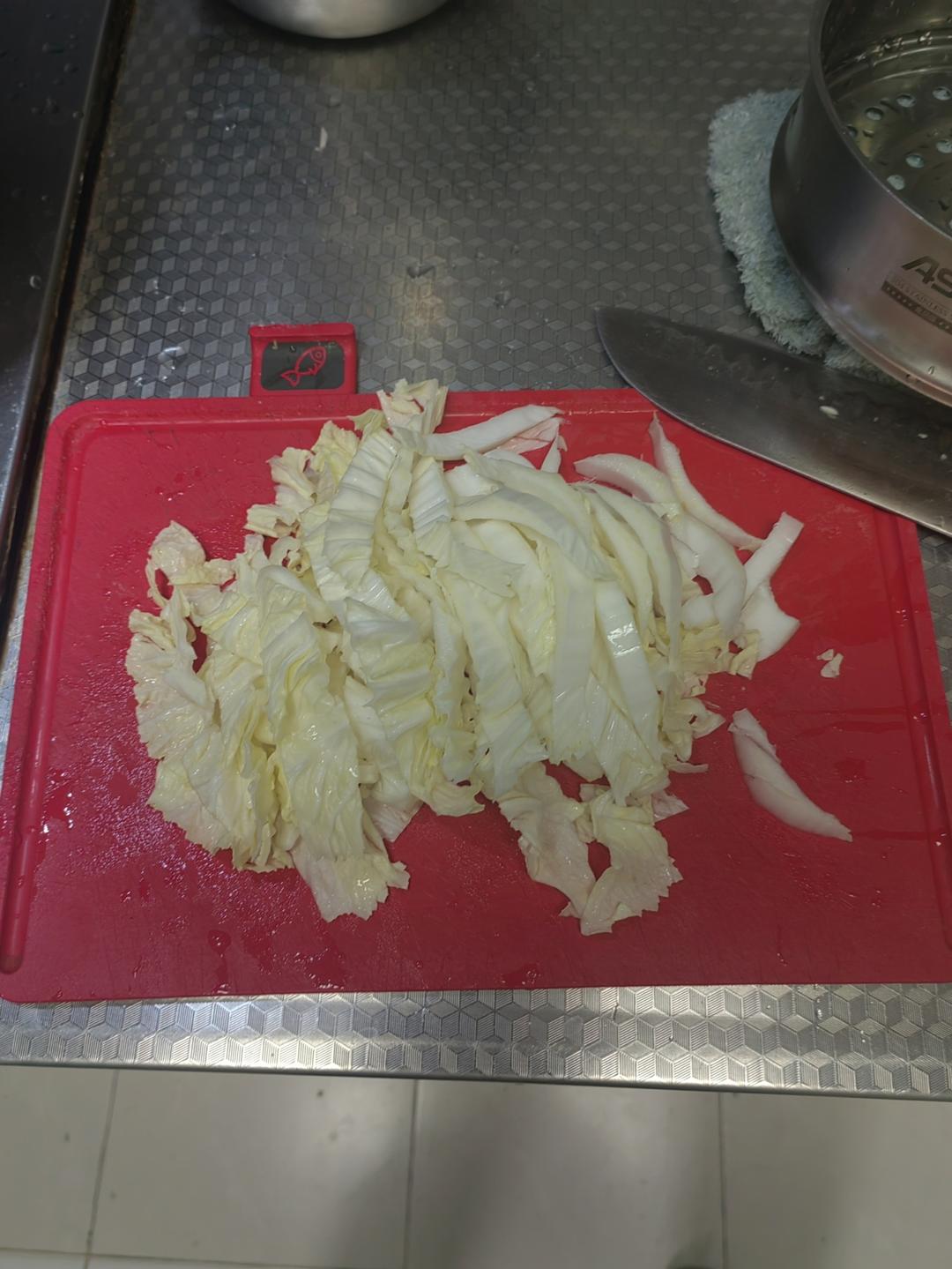 Cut the cabbage into your preferred shape - l