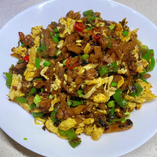 Grandma's pickled vegetable and egg stir-fry