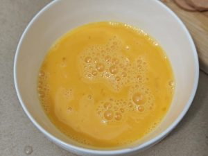 Beat the eggs until smooth