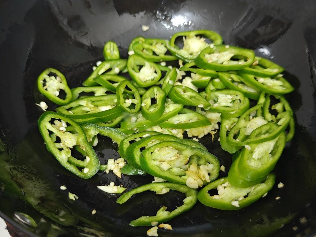 Add the green peppers