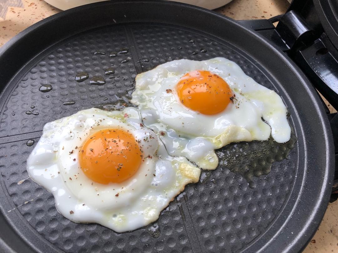 Fry the egg until half-set